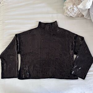 Amazing Marled Women’s Black Sequins Top Size Large